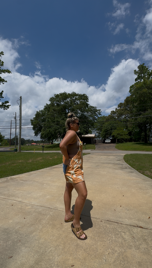 Quilted overalls - shorts version