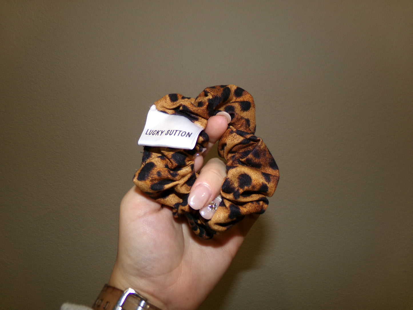 Cheetah print scrunchie