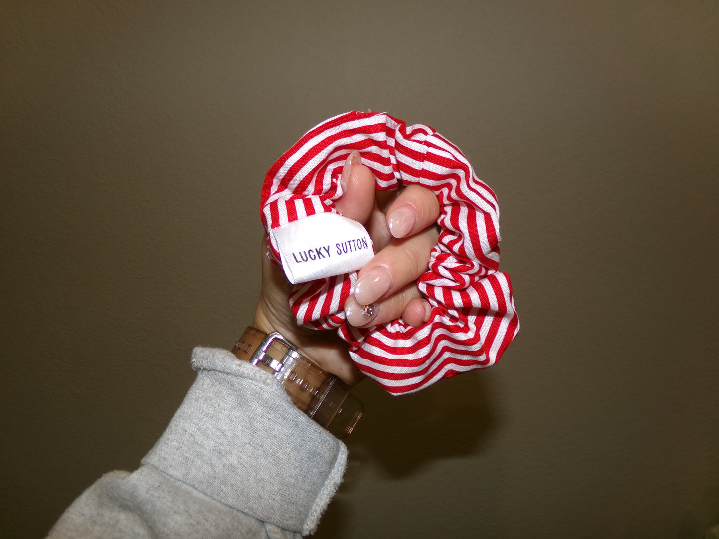 Red stripe scrunchie