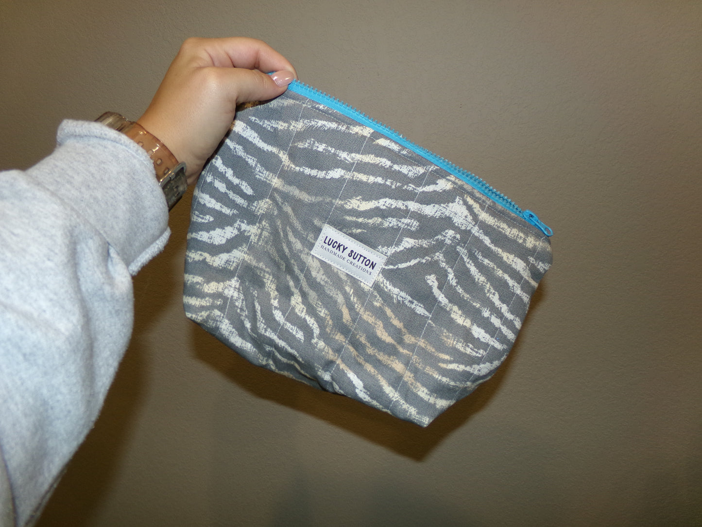 Tiger stripe zipper pouch