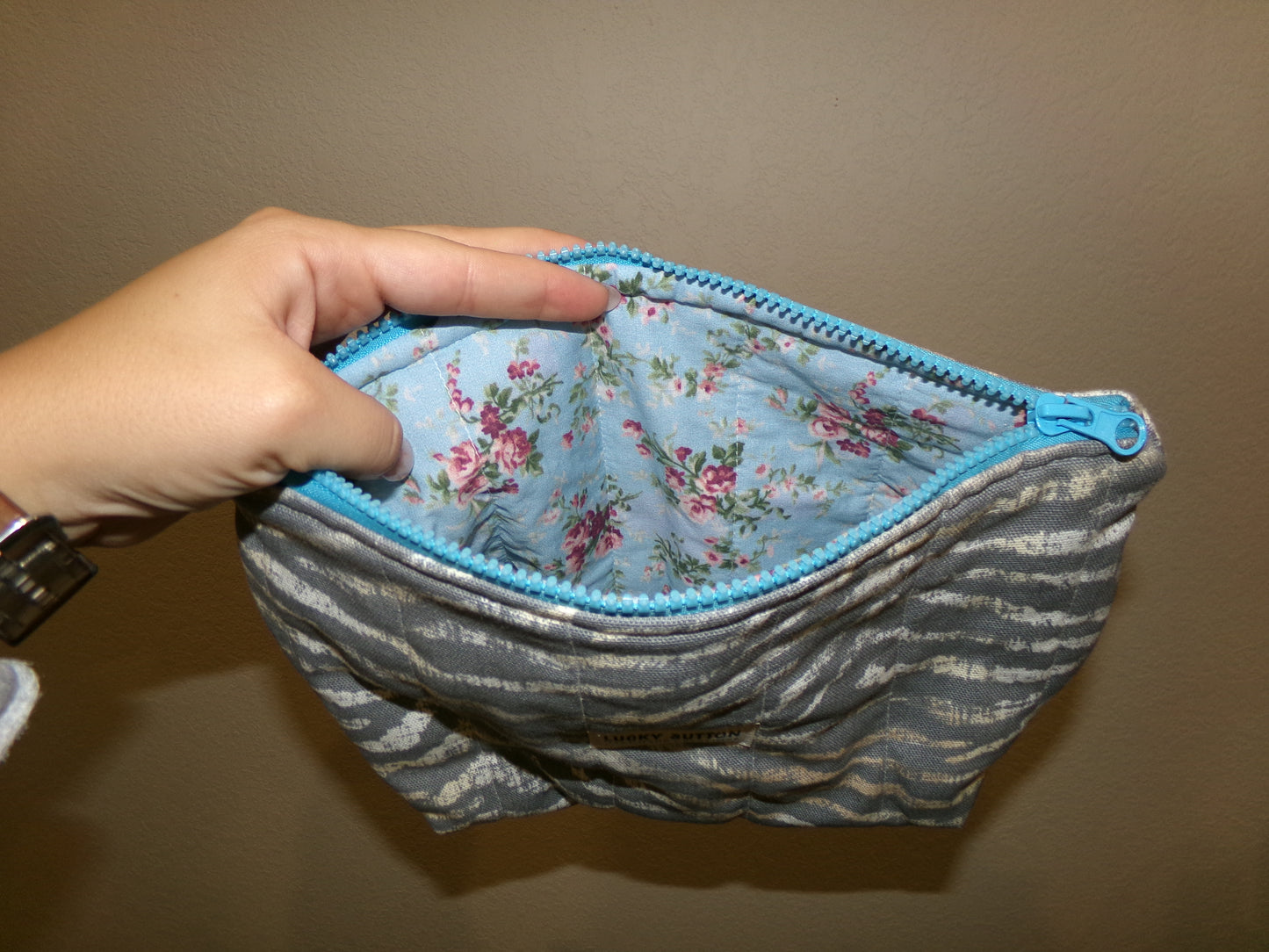 Tiger stripe zipper pouch