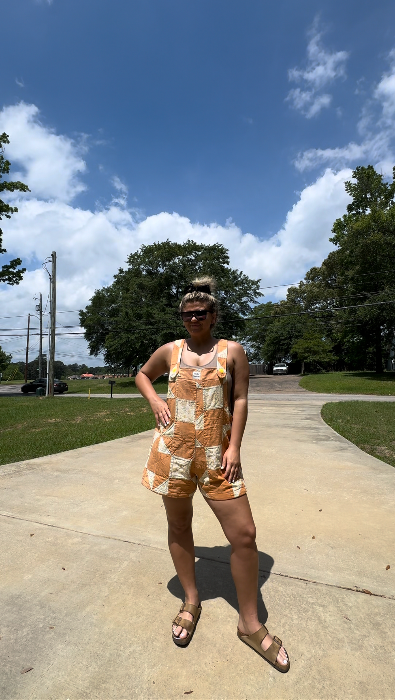 Quilted overalls - shorts version
