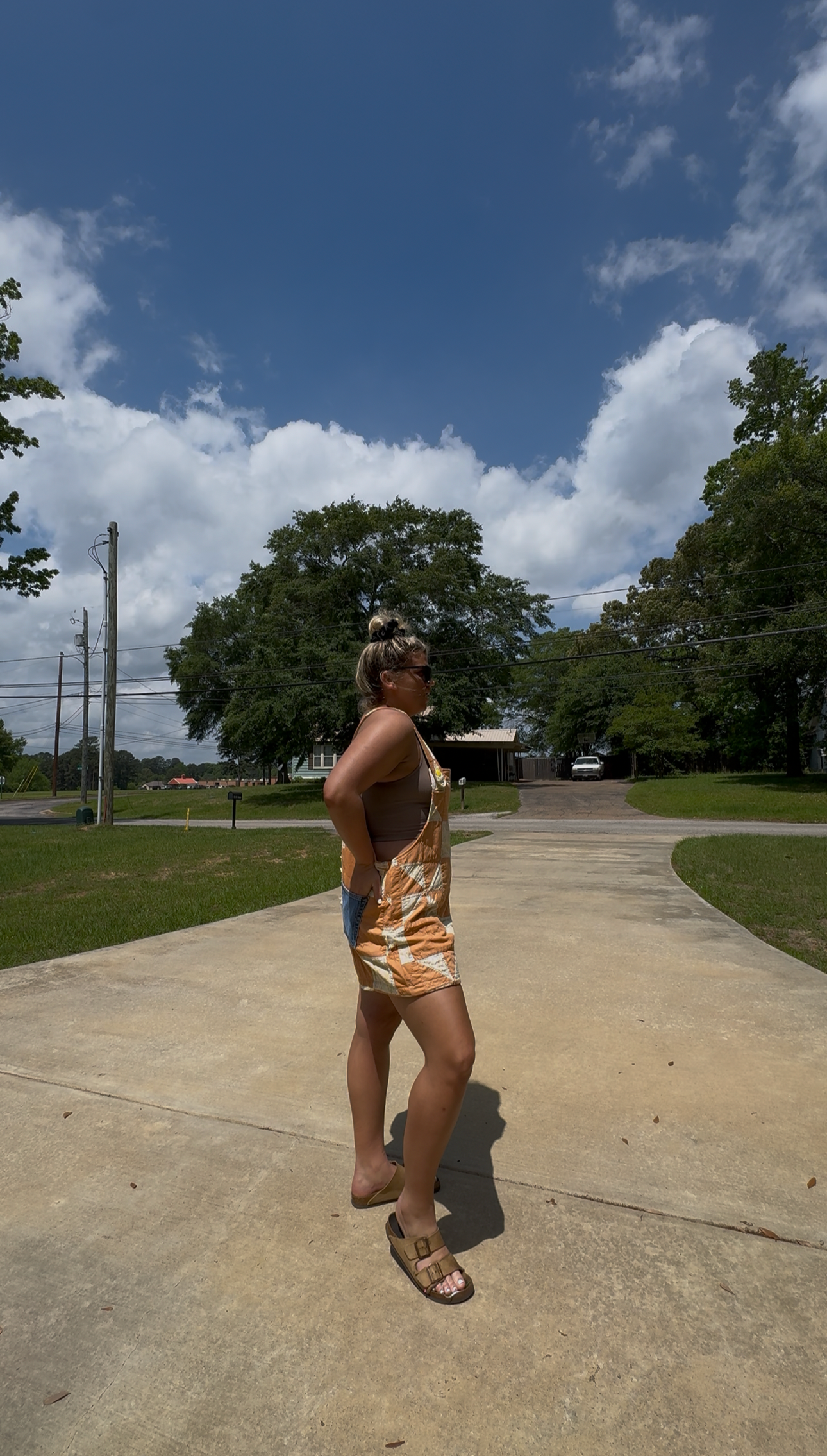 Quilted overalls - shorts version