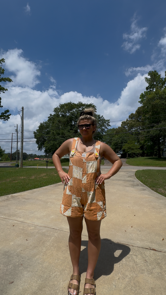 Quilted overalls - shorts version