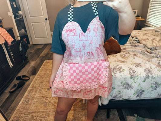 Western boobie apron